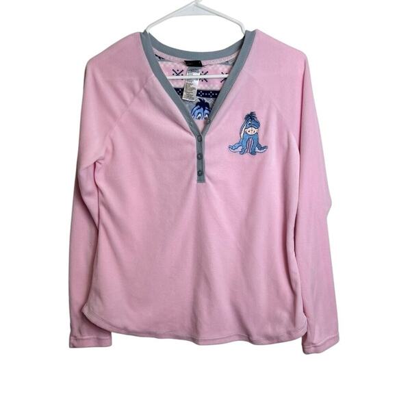 Disney Womens Pink Eeyore Long Sleeve Sleep Shirt Size S 4-6 - Picture 2 of 7